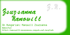 zsuzsanna manowill business card